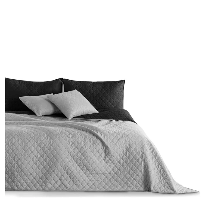 Černo-šedý oboustranný přehoz z mikrovlákna DecoKing Axel 240x260 cm