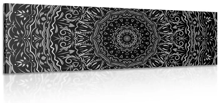 Černobílá mandala ve vintage stylu