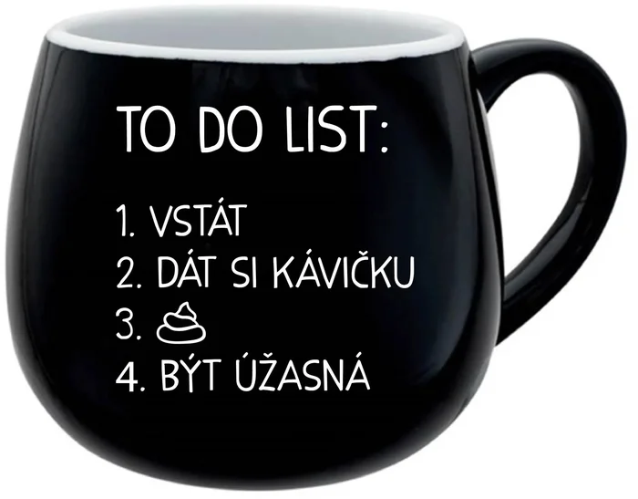 Černý keramický hrníček Být úžasná 300 ml