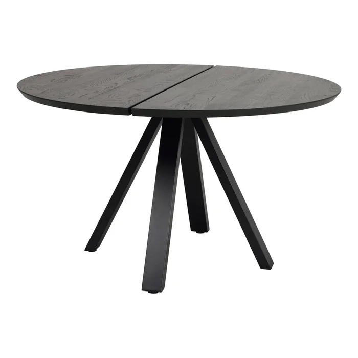 Černý kulatý jídelní stůl Carradale 130 cm