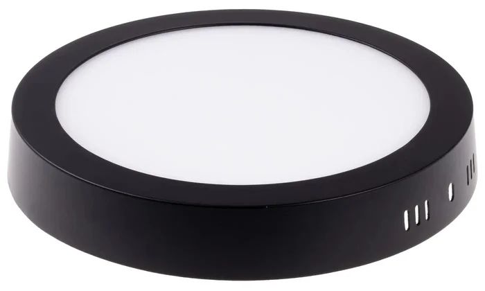 Černý kulatý LED panel 12W s bočním osvětlením