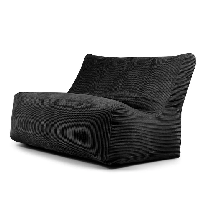 Černý manšestrový sedací vak Sofa Seat Lounge