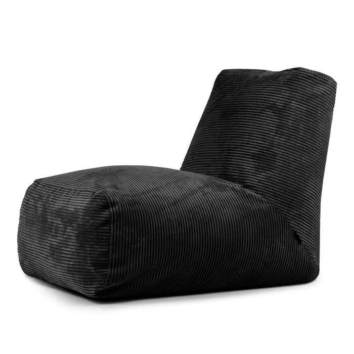 Černý manšestrový sedací vak Tube