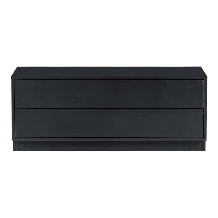 Černý modulární TV stolek Finca z borovicového dřeva 100x40 cm