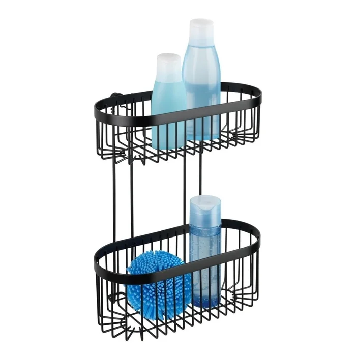 Černý nástěnný košík Wenko Classic Plus 2 patra