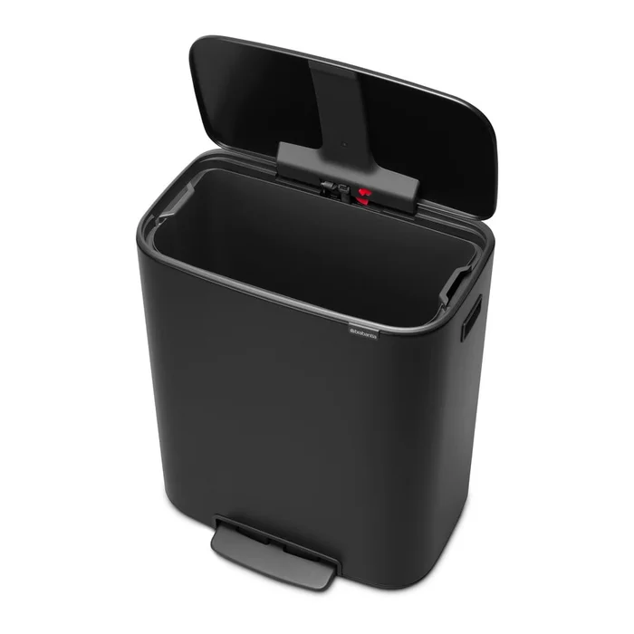 Černý ocelový odpadkový koš 60 l Brabantia