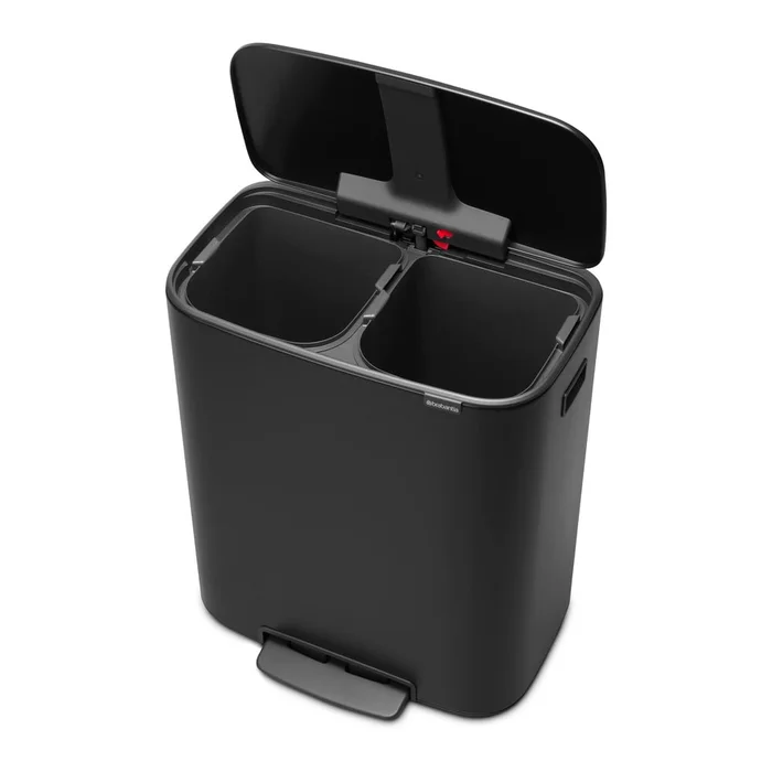 Černý odpadkový koš Brabantia na tříděný odpad 2x30 l