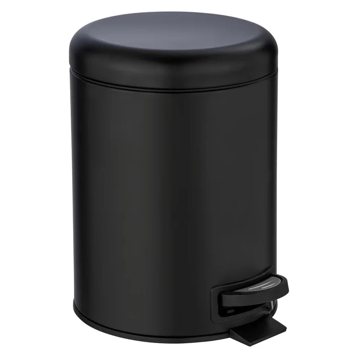 Černý pedálový odpadkový koš Wenko Leman 5 l