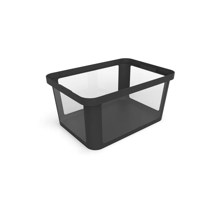 Černý plastový úložný box 55,5x39x26,5 cm