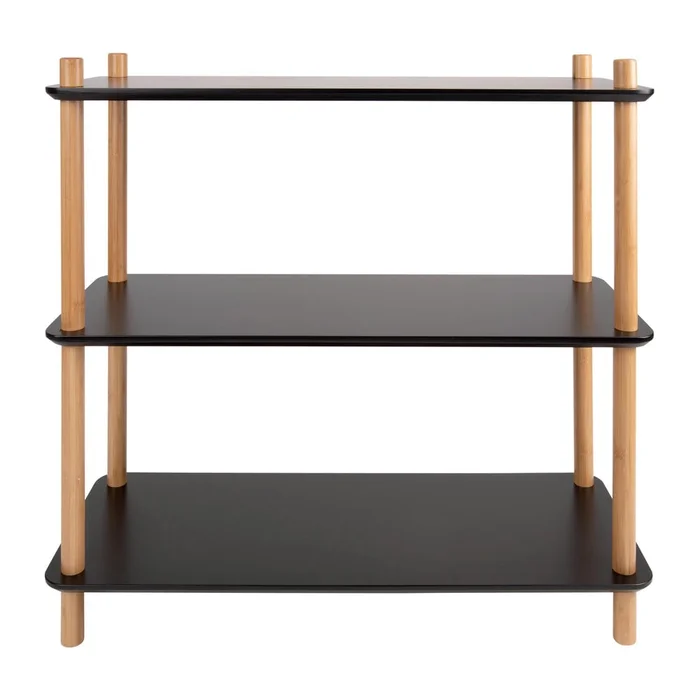 Černý regál Leitmotiv Cabinet Simplicity 80x82,5 cm