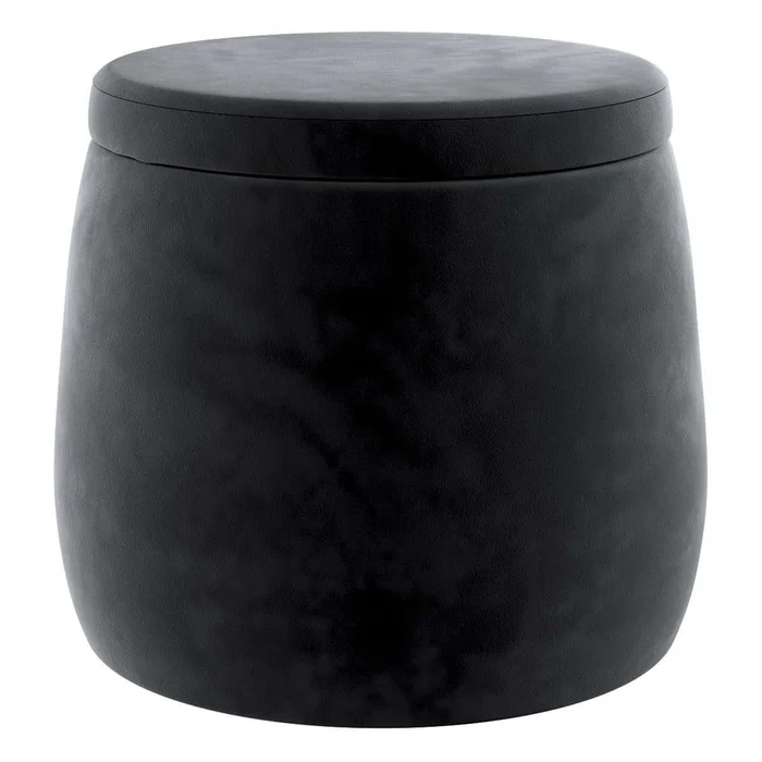 Černý sametový dětský puf Posh Velvet