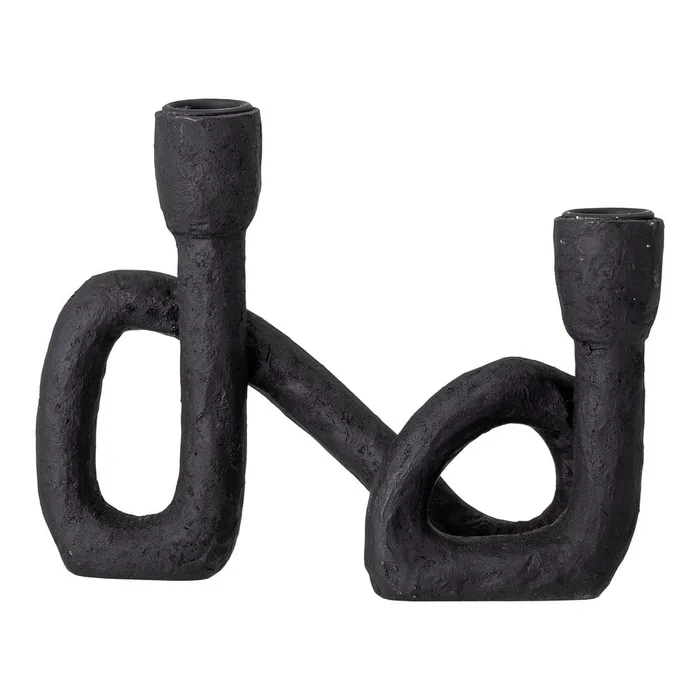 Černý svícen Bloomingville Mashel, 16,5 cm