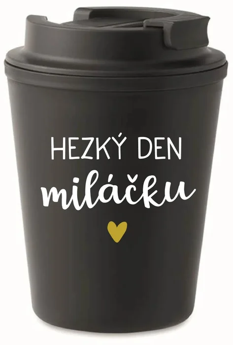 Černý termohrnek 300 ml s vtipným nápisem