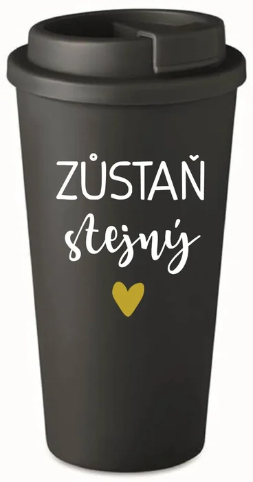 Černý termohrnek 475 ml Zůstáň Stejný