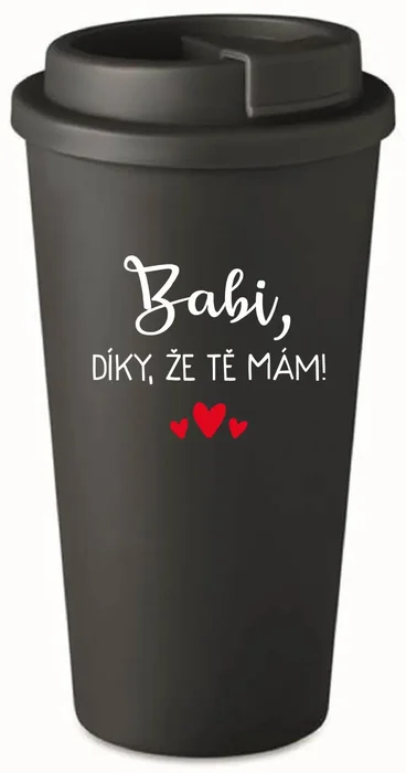 Černý termohrnek s vtipným nápisem 475 ml