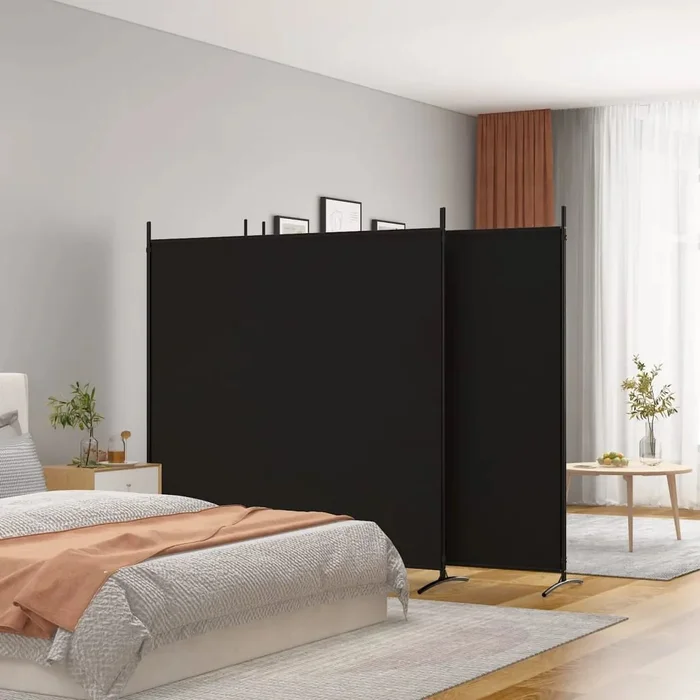 Černý textilní paraván 2/348 x 180 cm