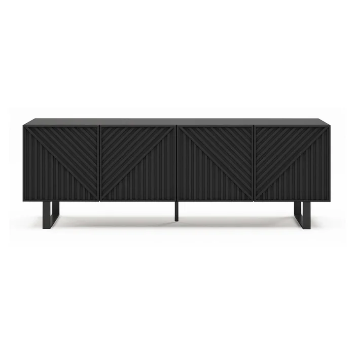 Černý TV stolek Peta 161x55x35 cm