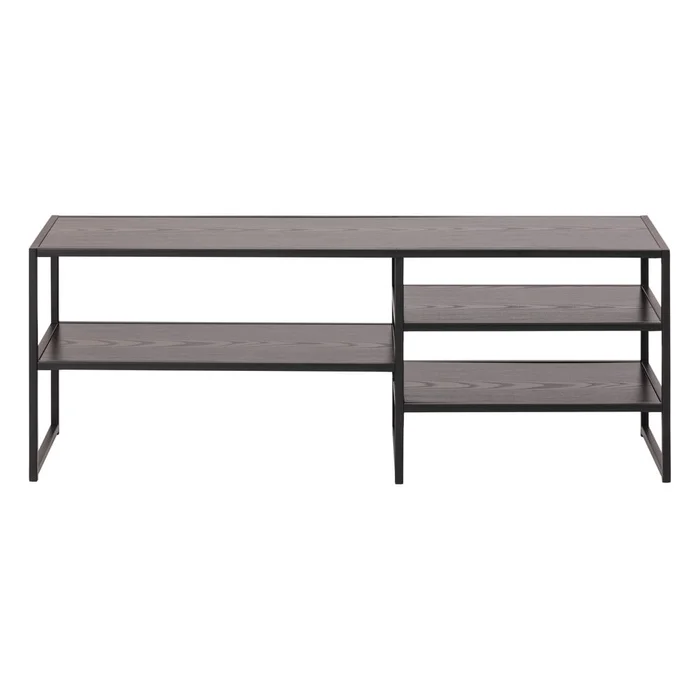 Černý TV stolek Seaford 120x46 cm s dekorem jasan
