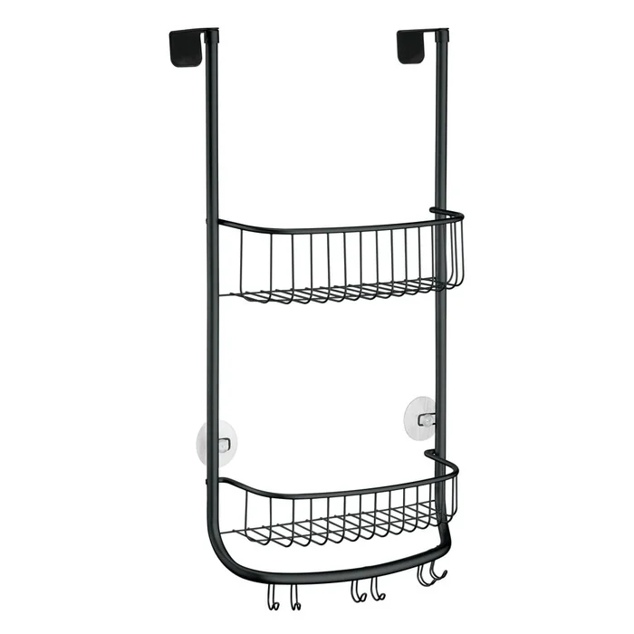 Černý závěsný koupelnový organizér iDesign Forma 30x65 cm