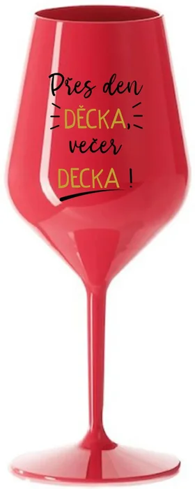 Červená nerozbitná sklenice na víno 470 ml