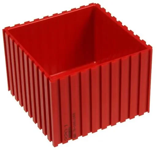 Červená plastová úložná krabička 70x100 mm