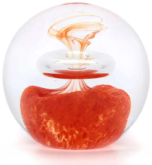 Červené skleněné těžítko 6 cm - originální české sklo od Artcristal Bohemia