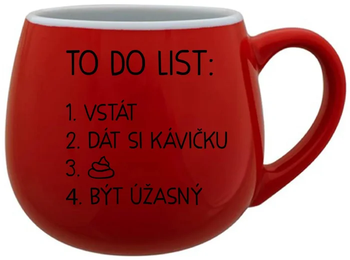 Červený keramický hrníček Být úžasný 300 ml