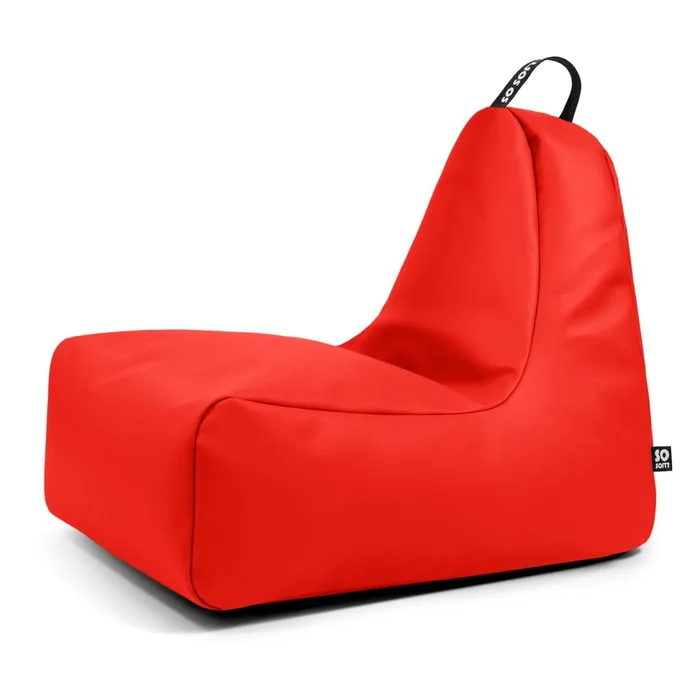 Červený relaxační vak Chill XL z imitace kůže