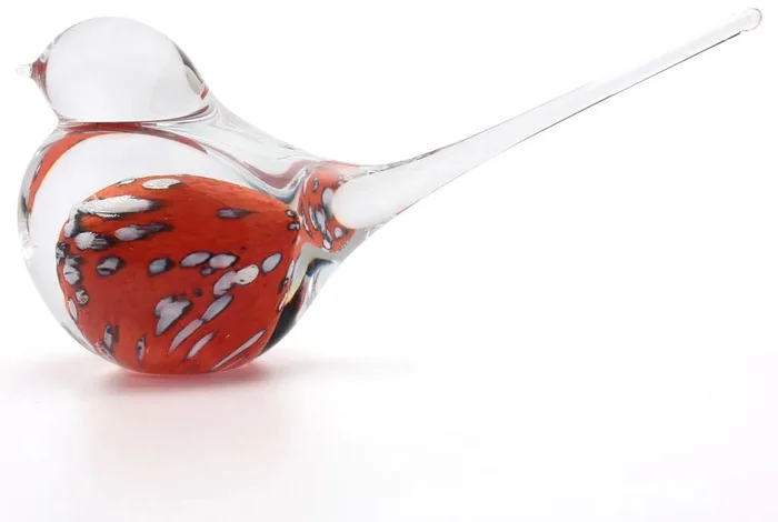 Červený skleněný ptáček 20 cm od Artcristal Bohemia