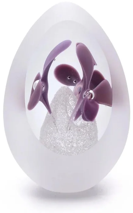 České skleněné těžítko Fialová, 7 cm