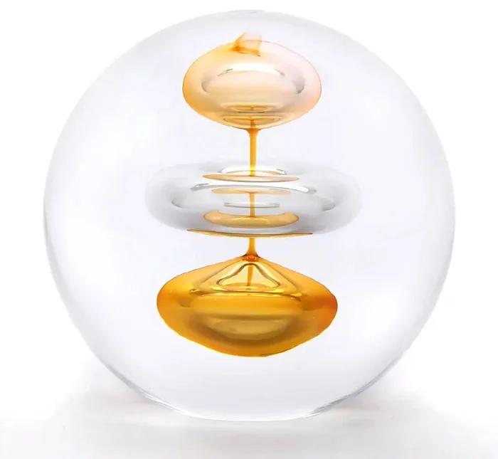 České skleněné těžítko Zlatý topaz 8 cm