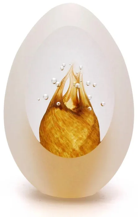 České sklo Broušené těžítko Zlatý topaz 7 cm