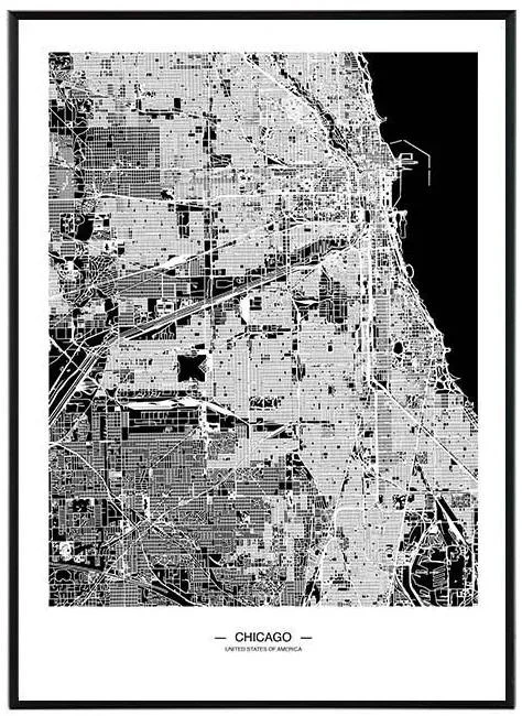 Chicago mapa - 50x70 cm