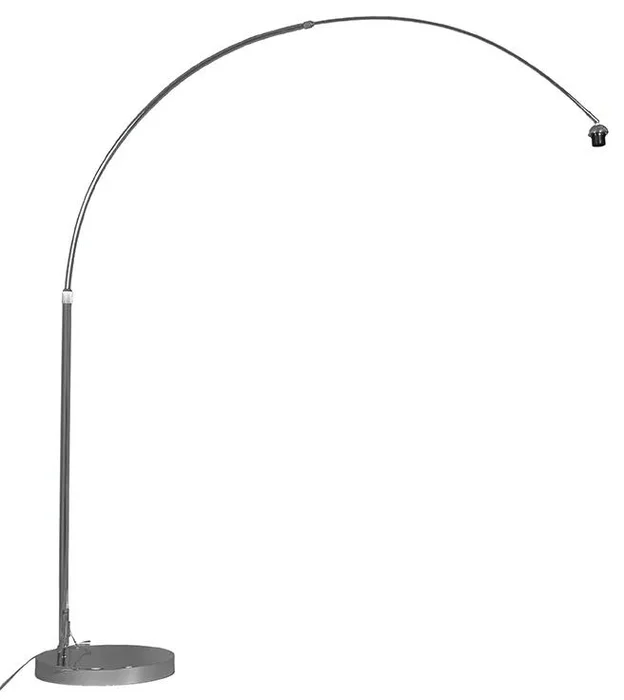 Chromovaná nastavitelné oblouková lampa bez stínidla