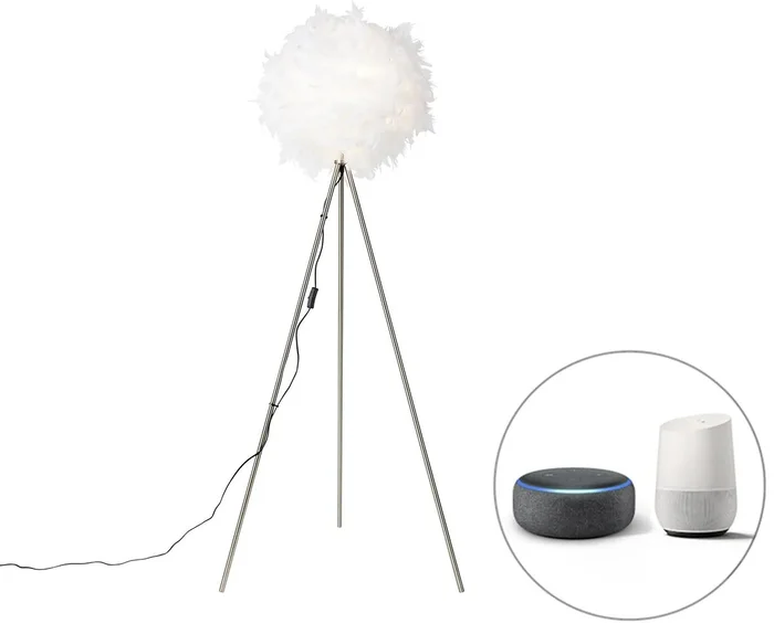 Chytrá bílá stojací lampa Feather s Wifi ovládáním