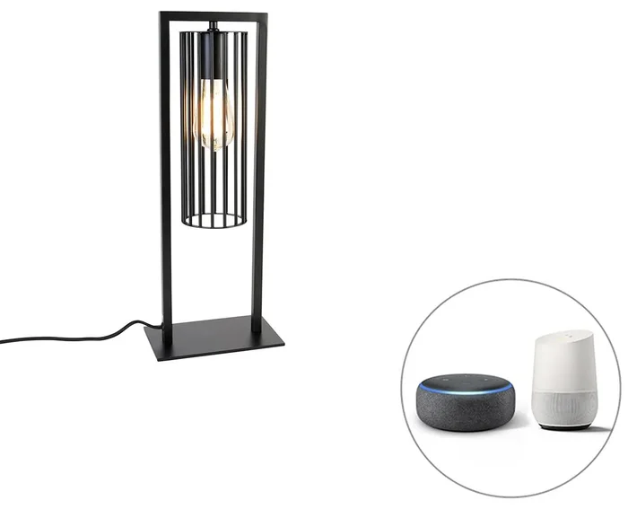 Chytrá moderní černá stolní lampa s Wi-Fi a stmíváním
