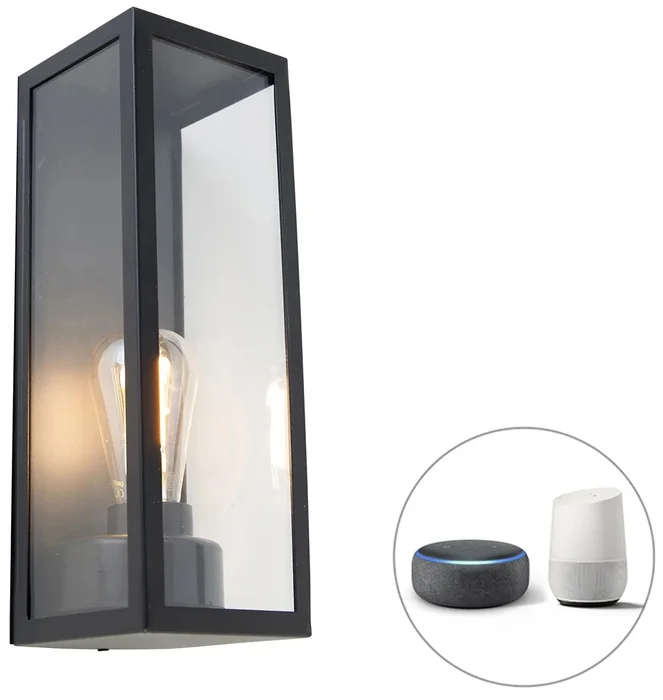 Chytrá venkovní nástěnná LED lampa Rotterdam Long černá