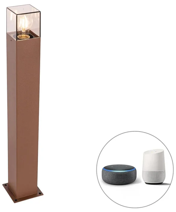 Chytrá venkovní stojací lampa Dánsko 70 cm rezavě hnědá
