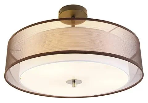 Chytré stropní svítidlo Drum Duo 50 cm hnědé s bílým difuzorem
