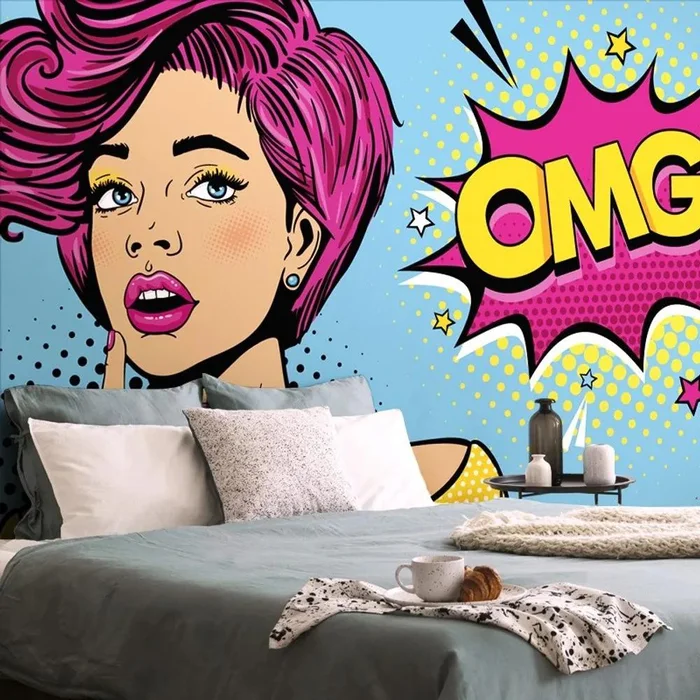 Dáma v Pop Art stylu – Moderní tapeta OMG!