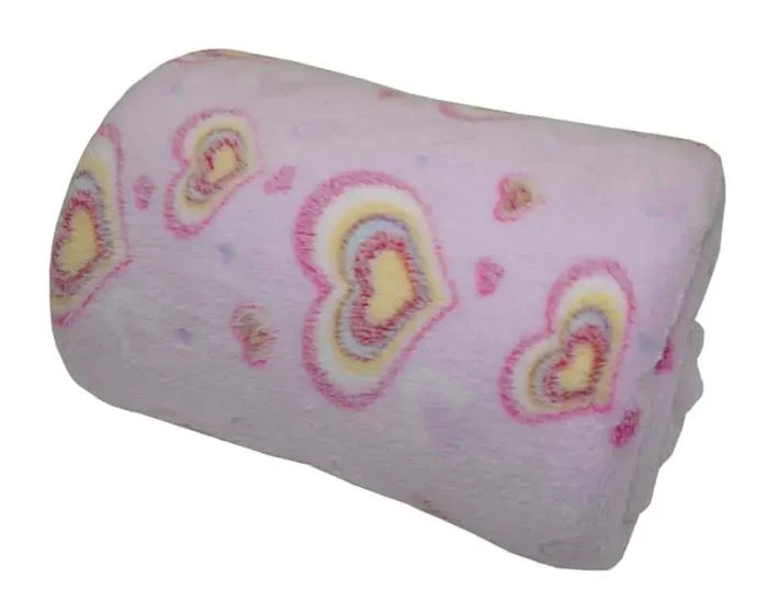 Deka mikroplyš 150x200 cm – růžová srdíčka