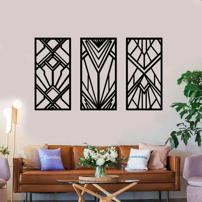 Dekorační dřevěný panel ART Černý 120x80 cm