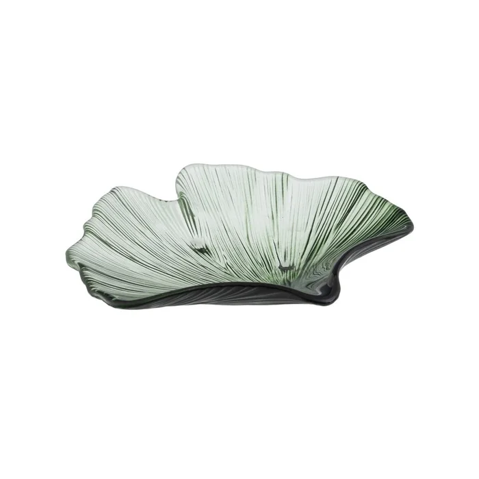 Dekorační skleněný tác Gingko 16x17 cm