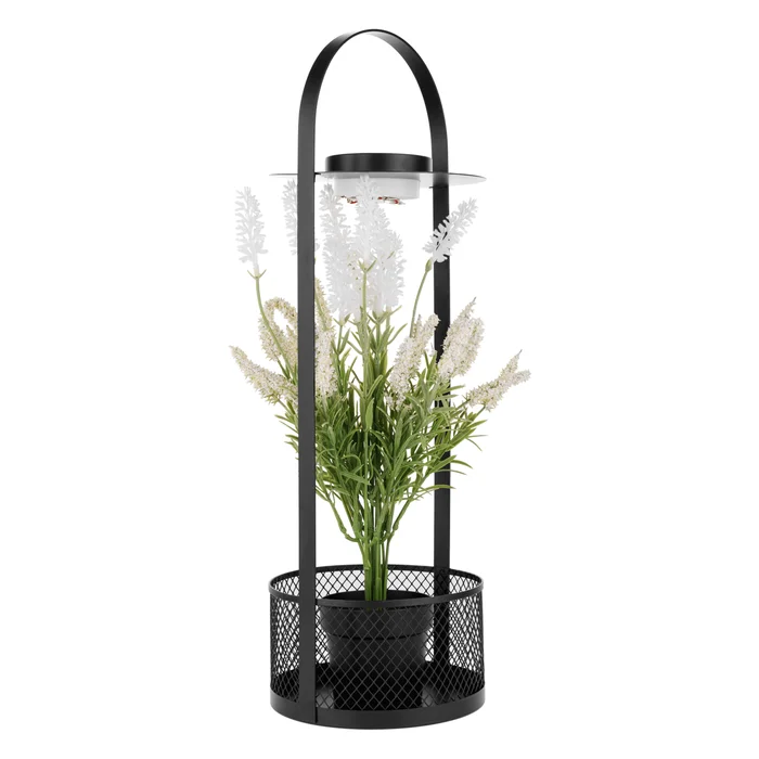 Dekorační stojan s květináčem a LED osvětlením, VELOM Typ 1, 50,3 cm