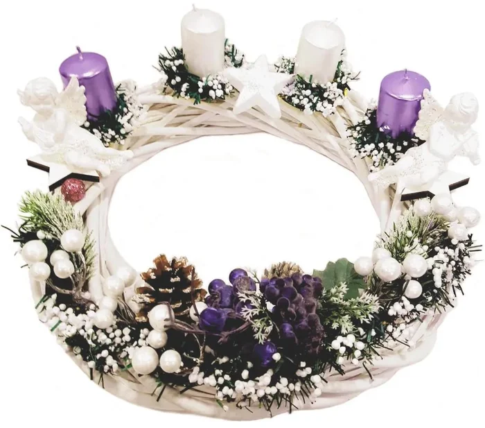 Dekorativní adventní svícen s anděly