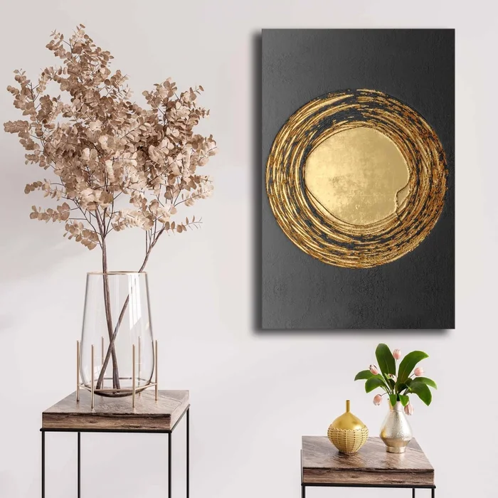 Dekorativní obraz na plátně 45×70 cm – zlatá a černá