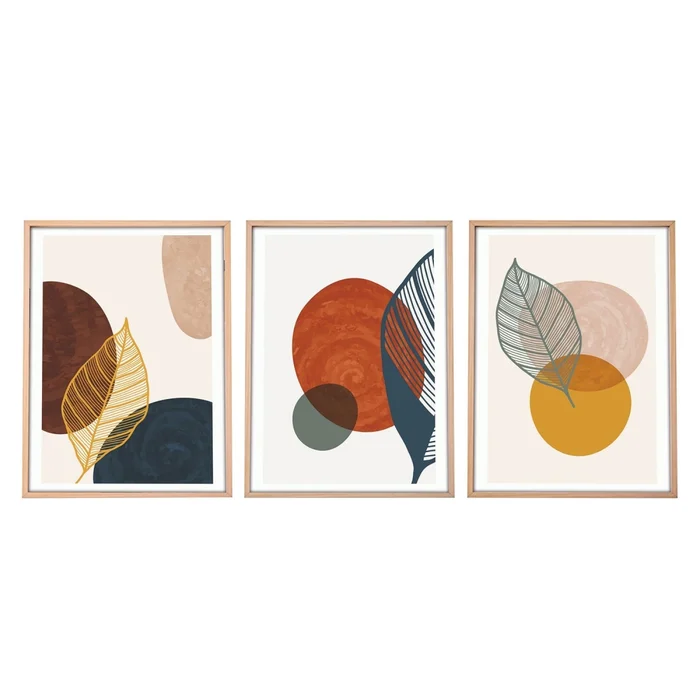Dekorativní obraz – sada 3 kusů, rám MDF 50×70 cm