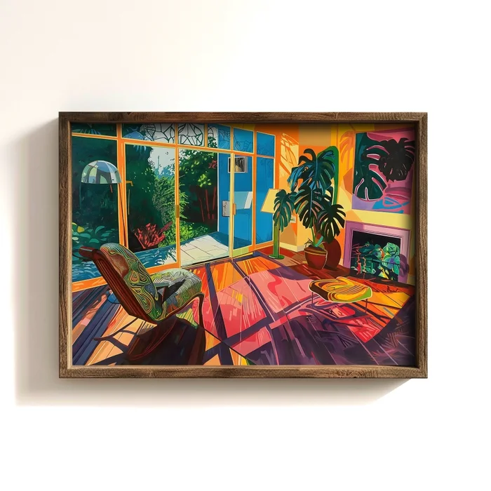 Dekorativní obraz v dřevěném rámu 35 × 47 cm