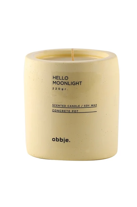 Dekorativní svíčka vanilkový marshmallow – žlutá 9 × 8,5 cm