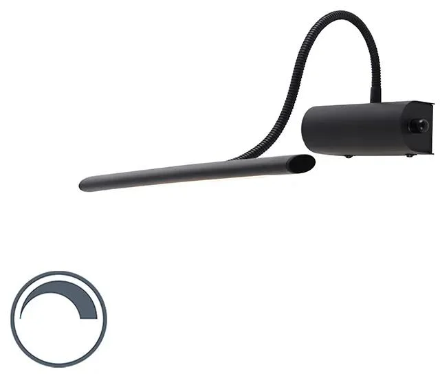 Designová černá nástěnná LED lampička 32 cm se stmívačem
